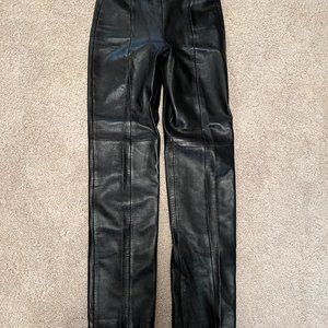 North Beach Michael Hoban Genuine High Rise Black Leather Pants size 4